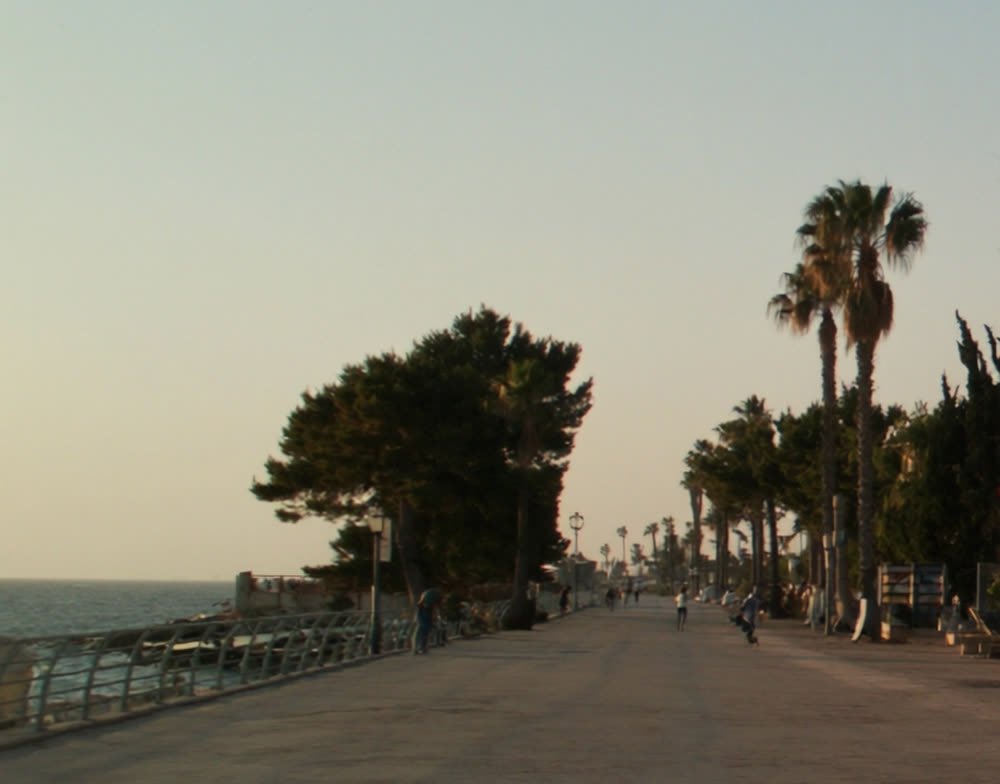 The seafront promenade in Larnaca in the late afternoon